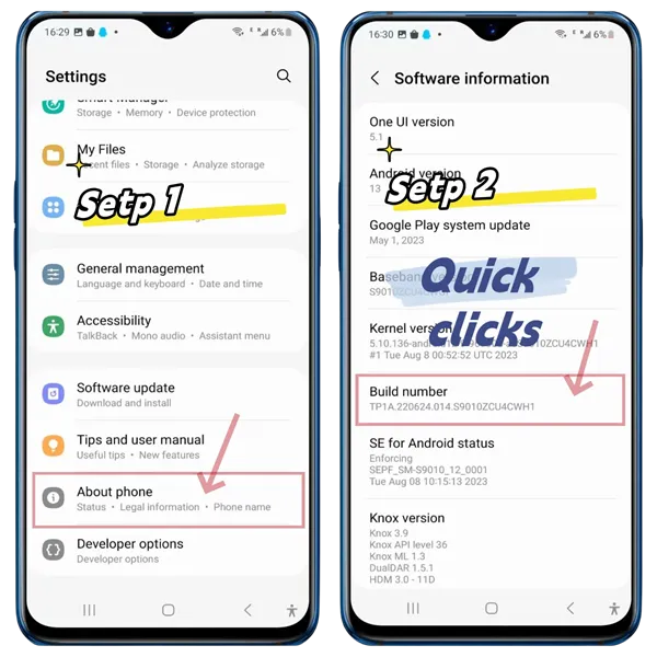 Enable USB Debugging Step 1-2