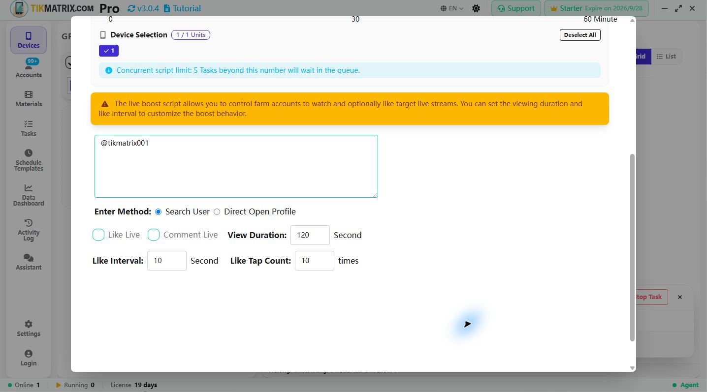 Canlı boost (full parameters)